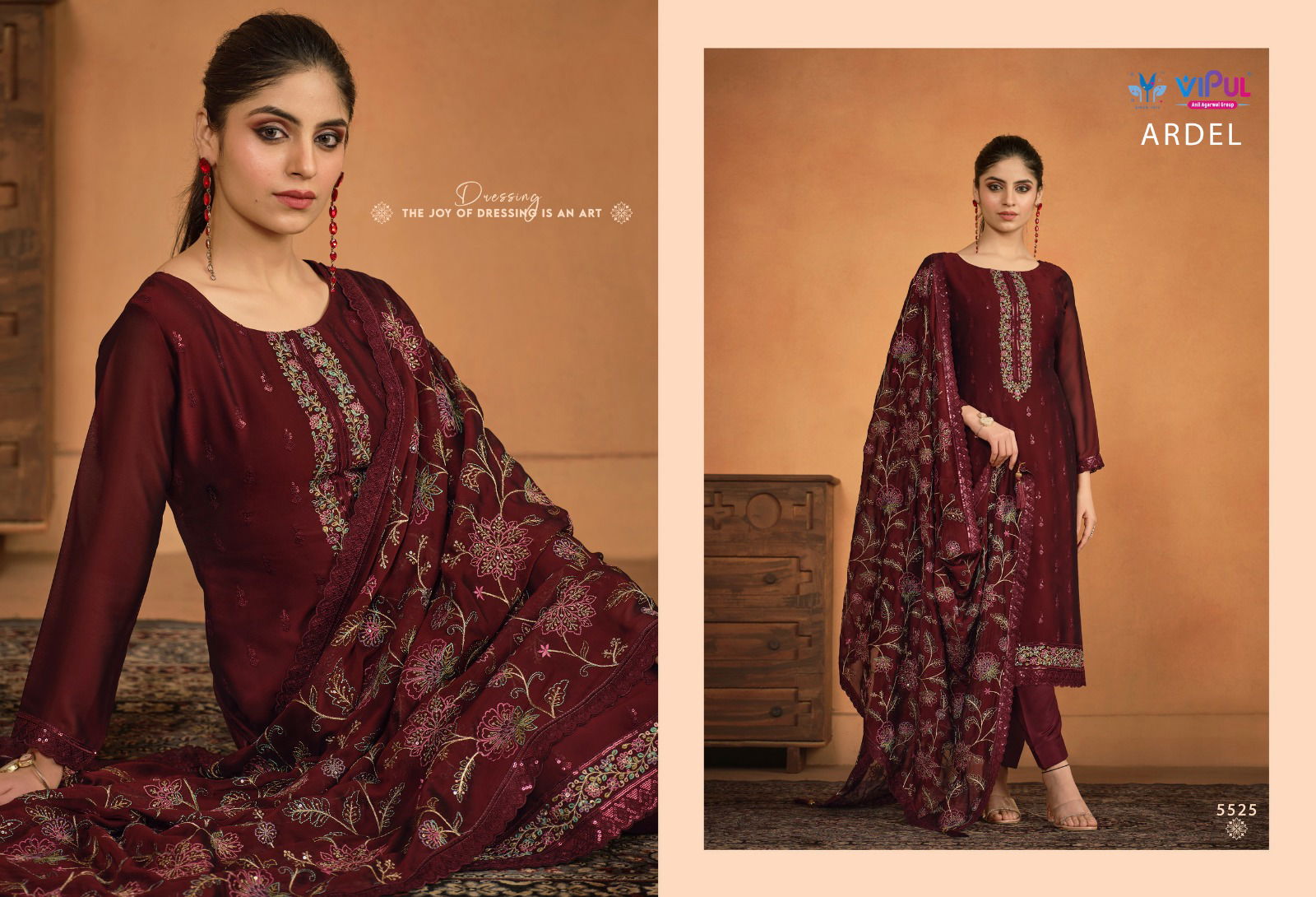 Ardel By Vipul Embroidery Work Designer Salwar Kameez Wholesale Shop In Surat